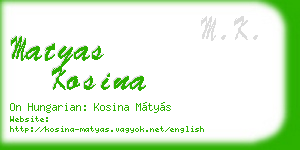 matyas kosina business card